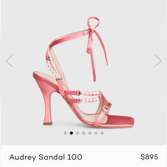 Mia Becar Pink Satin Leather Sandals Size 41/10 - Picture 2 of 16